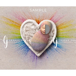Newborn digital background valentine rainbow heart bowl art love pink blue rustic unique pride face wrap png pop backdrop composite boy girl
