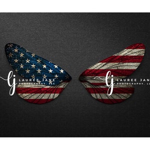 Butterfly newborn digital backdrop, USA, flag, america, patriotic, newborn wings, unique, newborn digital background, composite, instant