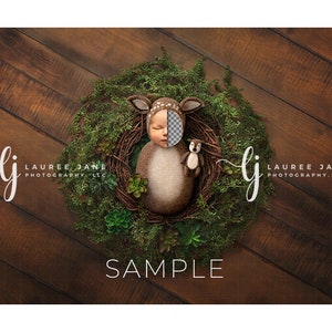 Newborn digital backdrop, doe, deer, fawn, nest, stuffy, unique, transparent, png, newborn digital background, composite, instant download