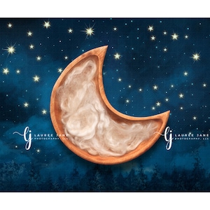 Newborn digital backdrop moon stars night sky unique space nature girl boy new year newborn digital background newborn composite download