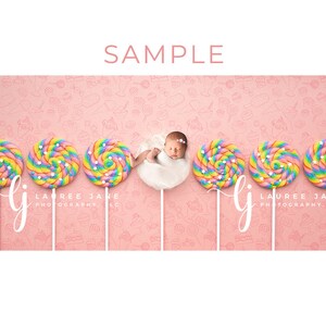 Newborn digital backdrop, candy, glitter, sweet, lollipop, pink, purple, pastel, rainbow, unique, digital background, instant download, girl