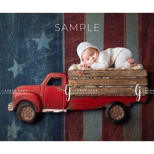 Newborn digital backdrop, flag, America, American, USA, patriotic, truck, car, newborn digital background, newborn composite, download, boy