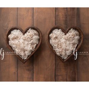 Newborn digital background valentine heart bowl wood love unique twins twin newborn digital backdrop newborn composite download boy girl