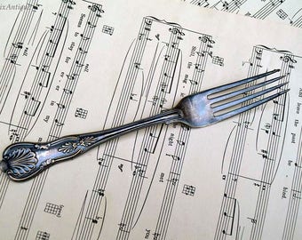 Antique William IV silver kings pattern main course fork 104.6g 1832 engraved D