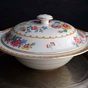 Stunning Vintage Royal Staffordshire Pottery 'Shalimar' Lidded Tureen by A J Wilkinson Ltd Made in England