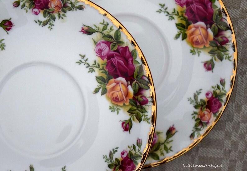 Vintage 1962 Royal Albert Ltd Bone China England Old Country Roses 1 SaucerTea Plate 4 Available Retro English Royal Albert Pretty China