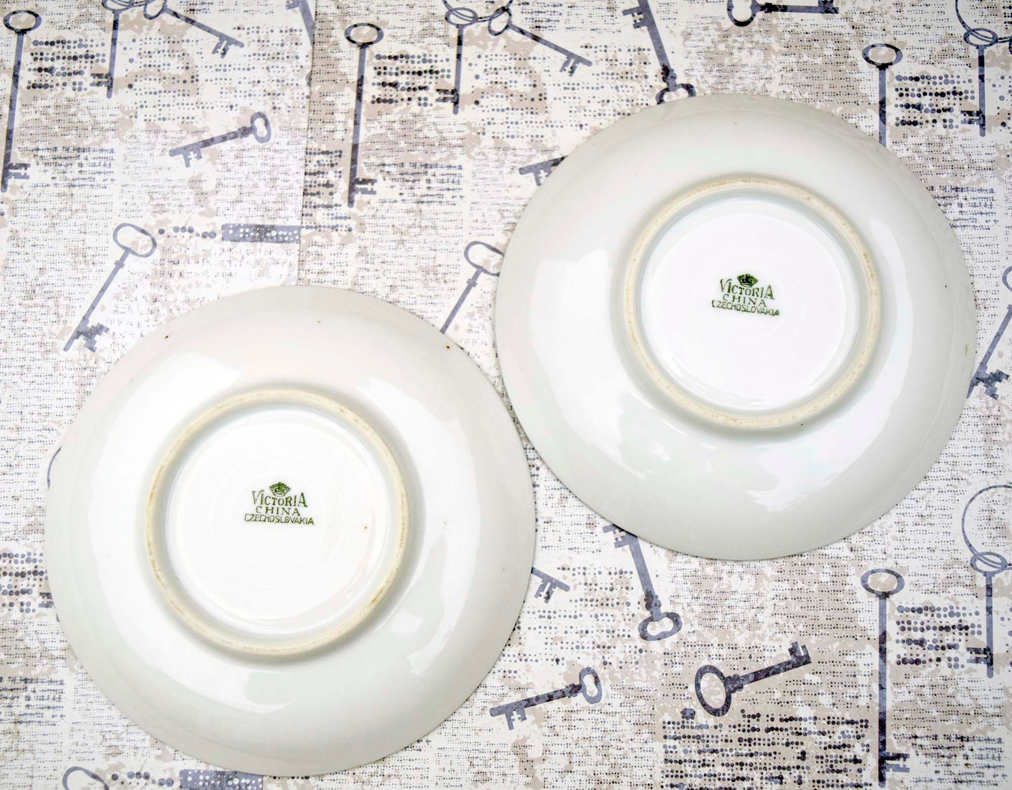 Vintage Victoria China Czechoslovakia Orange Lusterware 2 Vintage Victoria China Czechoslovakia Orange Lusterware 2