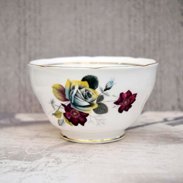 Vintage Duchess Bone China England Rose Design Sugar Basin/Bowl Classical Retro English Bone Chinaware Duchess China Replacement