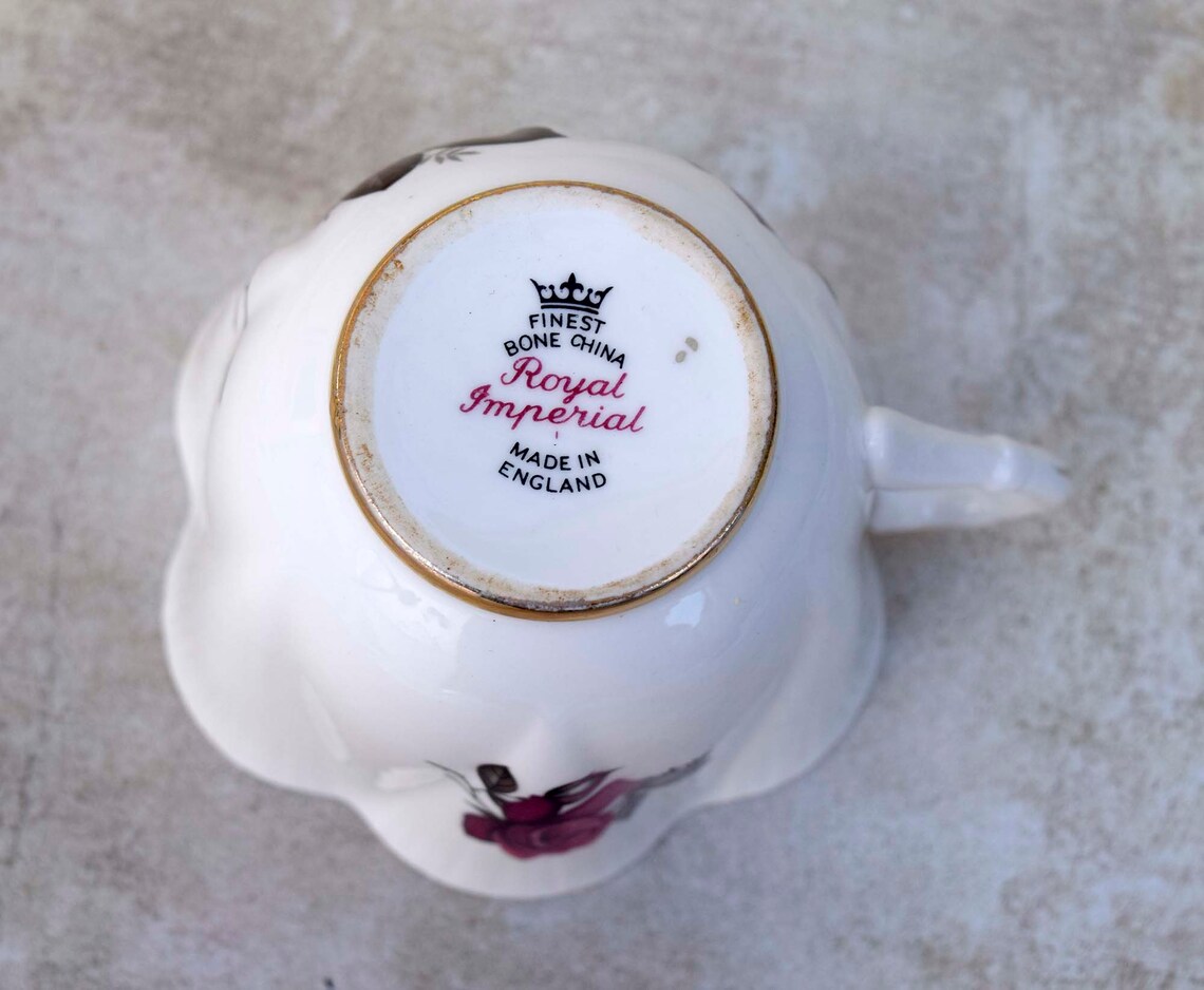 Vintage Royal Imperial Finest Bone China Made in England Red Etsy