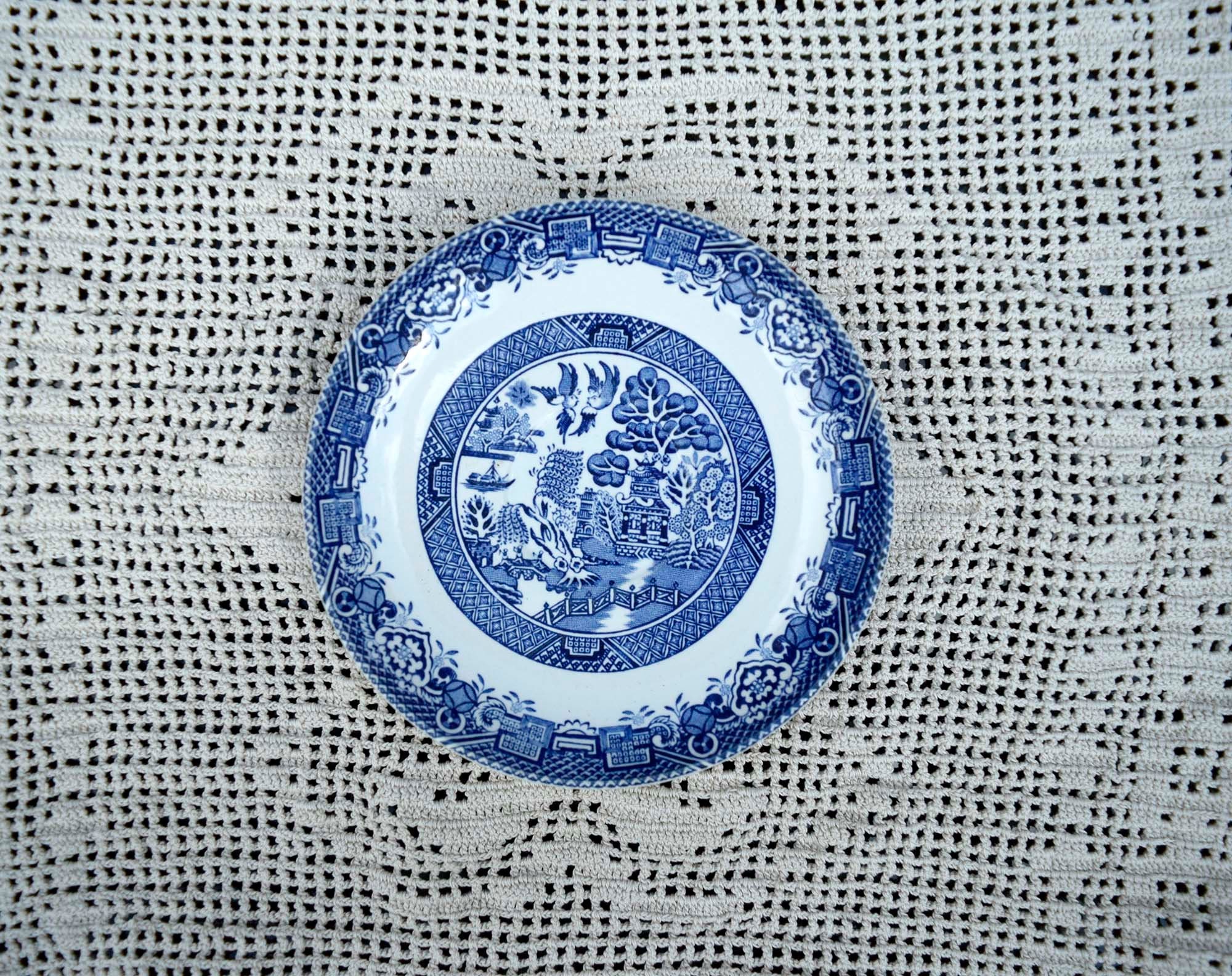 Wood & Sons Vintage Blue Willow Tea Saucer – English Transferware