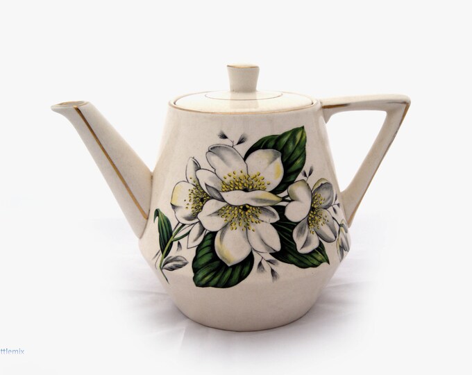 Vintage Heatmaster Made in England Alpine White Teapot Etsy