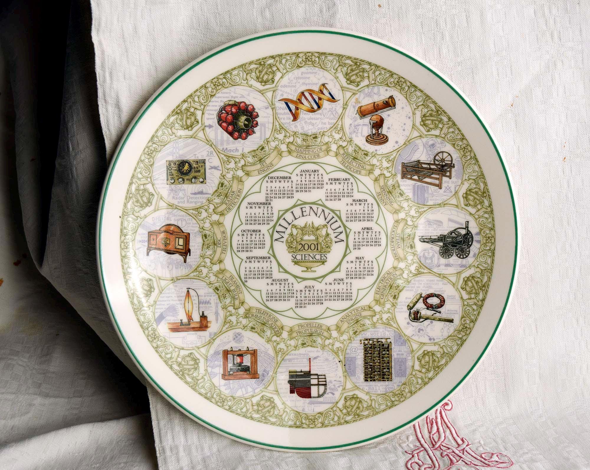 　MILLENNIUM　CALENDAR PLATE 2001 Wedgwood Calendar Plate 2001 Millennium the Sciences