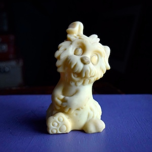 Vintage nostalgische Kindheit Vinyl Quietsche Spielzeug Hund Figur Made in England