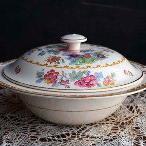 Stunning Vintage Royal Staffordshire Pottery 'Shalimar' Lidded Tureen by A J Wilkinson Ltd Made in England