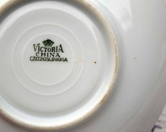 Vintage Victoria China Czechoslovakia Orange Lusterware 2 Vintage Victoria China Czechoslovakia Orange Lusterware 2