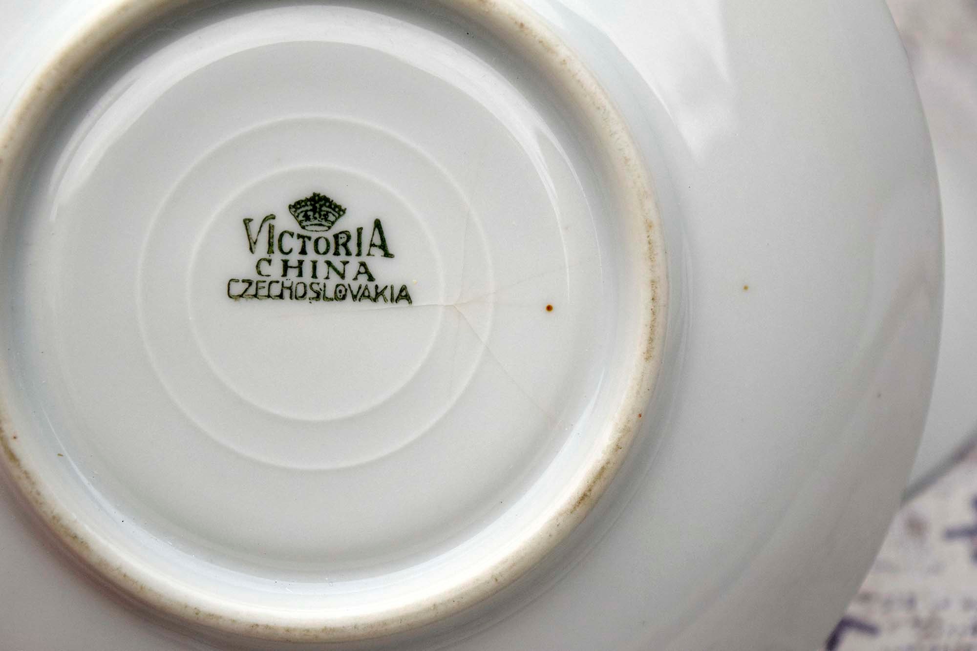 Vintage Victoria China Czechoslovakia Orange Lusterware 2