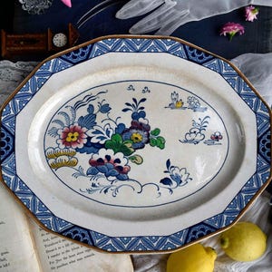 Antique Booths Silicon China Made in England 'Netherlands' Serving Platter Retro Old English Tableware Booths Silicon China Replacement