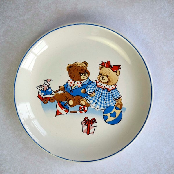 Vintage RB Teddy Bears Design Small Child Plate
