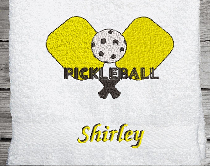 Pickleball SportsTowel, Embroidered Sports Teem Hand Towel For The Pickleball Player, Personalized Sweat Towel For Him/ Her Birthday Gift