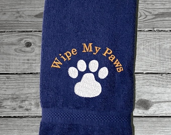 Pet Towel Embroidered Paw Print Design, Personalized Dog Towel With Name, Car Traveling Towel for Puppy's Needs Animal Towels