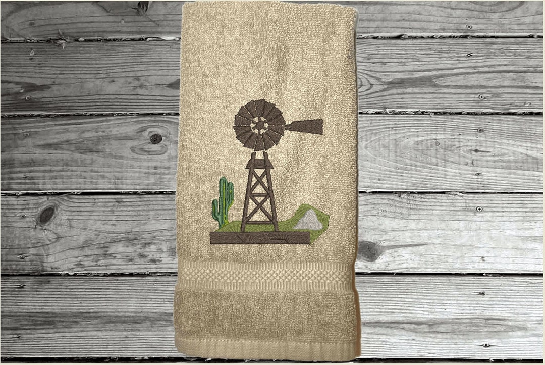 Windmill Bath Hand Towel Farmhouse Theme Bathroom Towel - Etsy