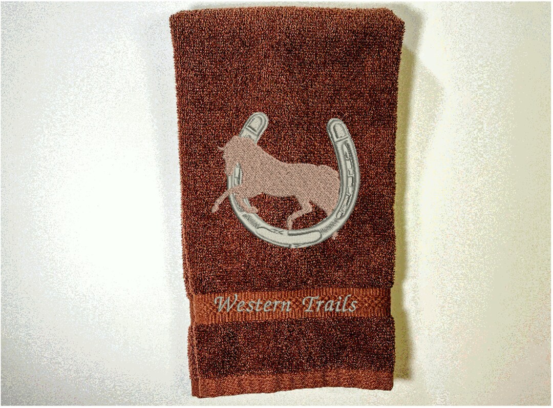 Personalized Towel, Hand Towel Embroidered Western Gift Country Decor