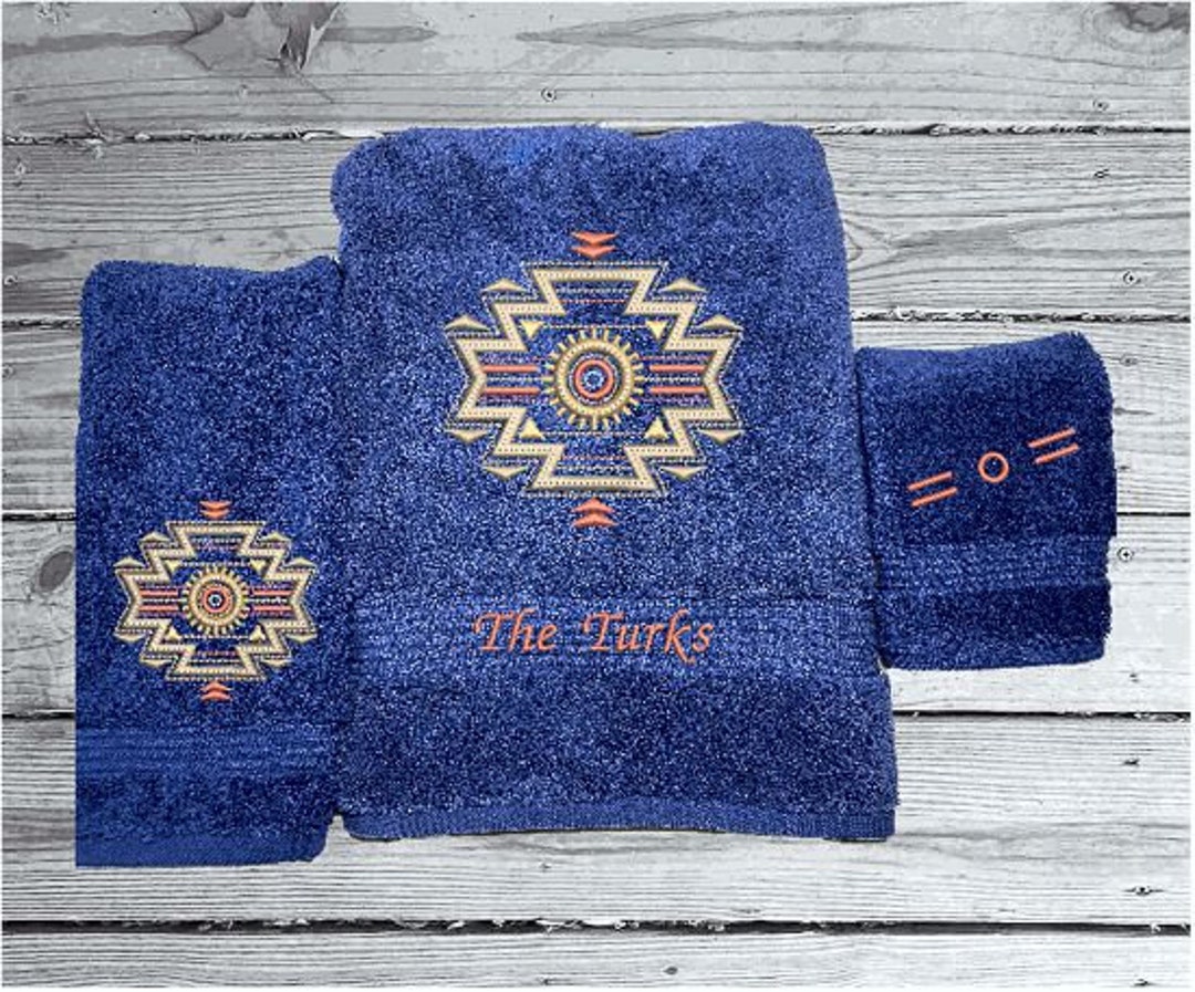 Southwest Luxury Bath Towel Set or Individual, Personalized Wedding