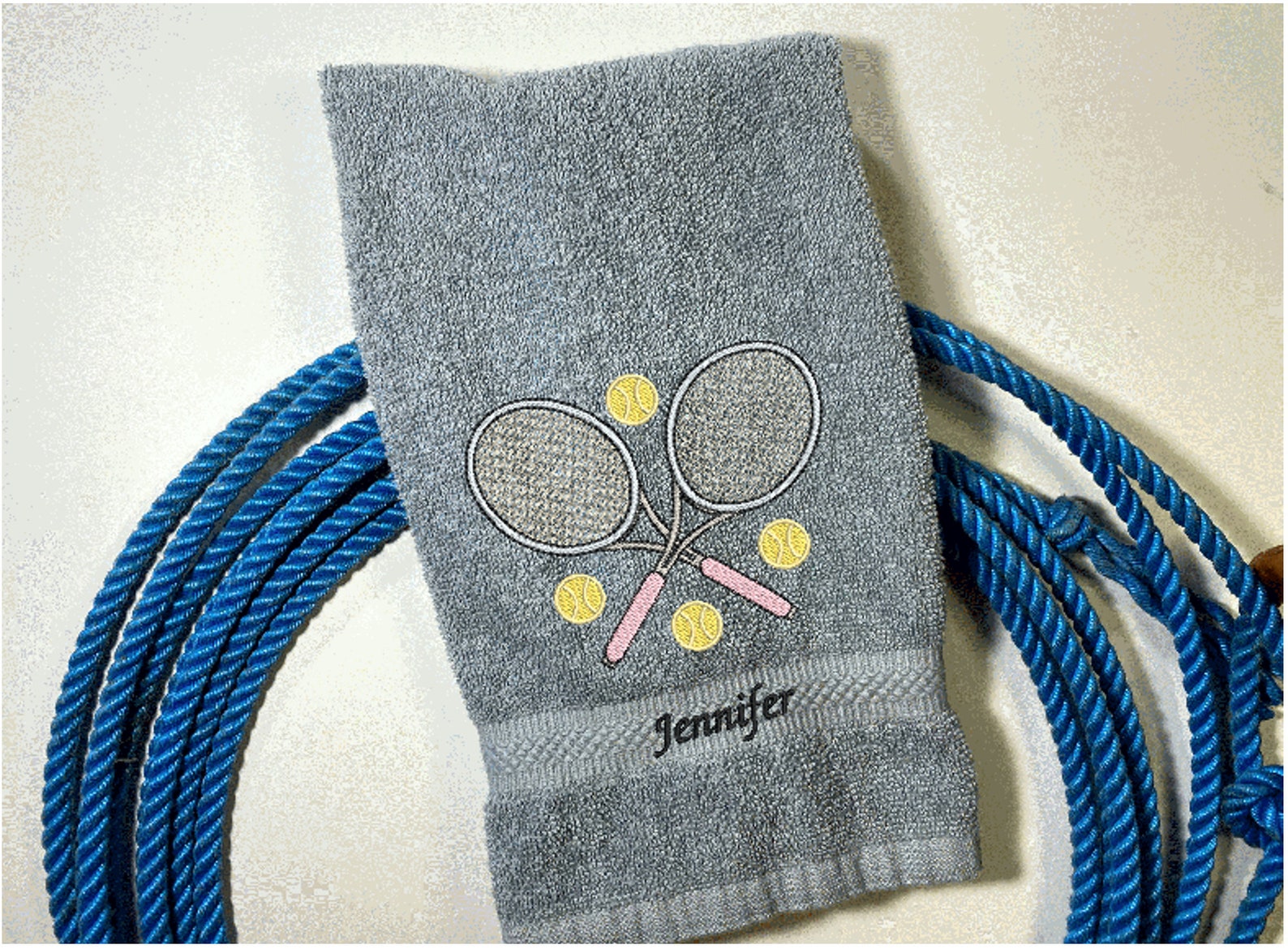 Personalized Sports Towel Embroidered Hand Towel Tennis Etsy