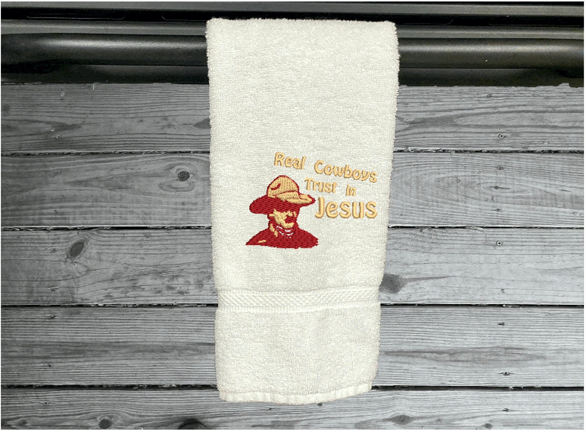 Western Theme Hanging Hand Towel - Bathroom Kitchen Decor - Embroidere –  Borgmanns Creations