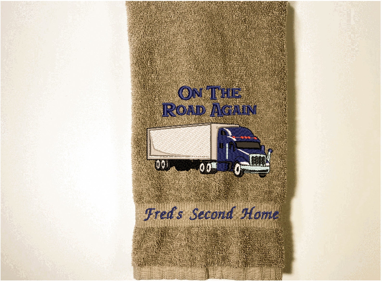 Personalized Towel Embroidered Truck Bathroom Towel Decor Etsy
