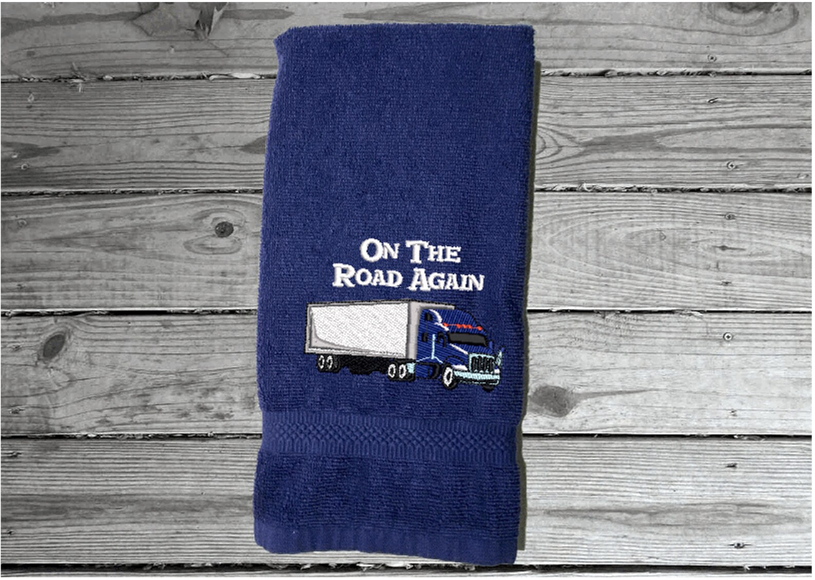 Personalized Towel Embroidered Truck Bathroom Towel Decor Etsy