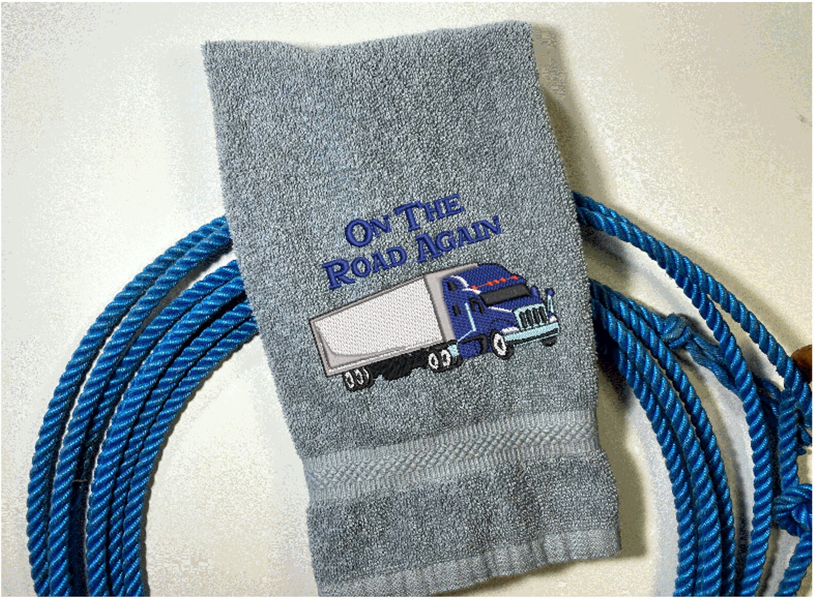 Personalized Towel Embroidered Truck Bathroom Towel Decor Etsy