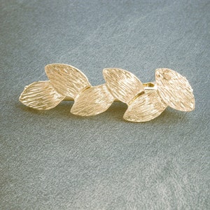 Hair clip leaf leaves, gold plated hair clip, hair clip