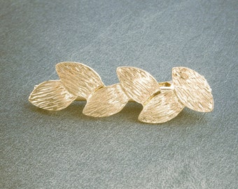 Hair clip leaf leaves, gold plated hair clip, hair clip