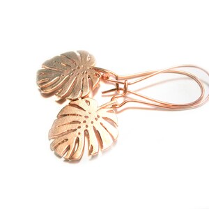 Monstera-Blatt Ohrhänger, roségold