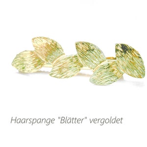 Haarspange Blatt Blätter, vergoldete Haarspange, Haarklammer Bild 2