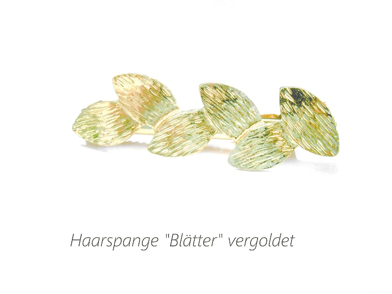 Haarspange Blatt Blätter, vergoldete Haarspange, Haarklammer Bild 2