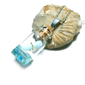 Collar con mensaje en una botella, collar personalizable con colgante de botella, regalo de joyería para escribir individualmente, recuerdo