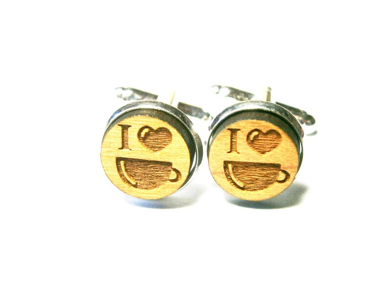 Cufflinks Wood Coffee