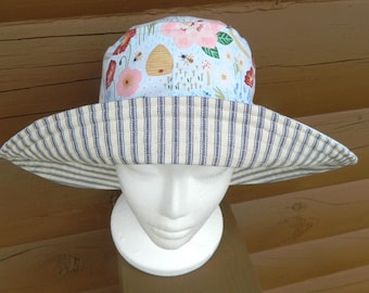 Floral Cotton Bucket Hat: Lightweight Travel Beach Hat