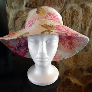 Women&#39;s Spring Summer Floral Bucket Hat for Women Cotton Bucket Hat Lightweight Travel Hat Packable Beach Hat