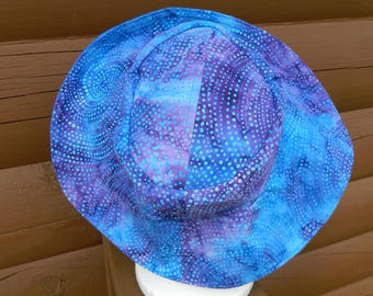 Floral Batik Bucket Hat: Cotton Lightweight Travel Beach Hat