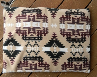 Self-Warming Pet Bed: Southwestern Aztec Fleece, Removable Cover