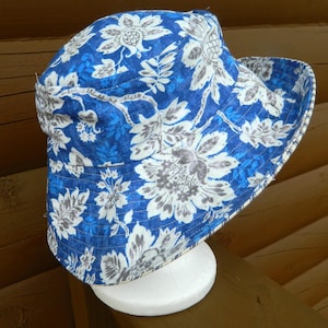 Women&#39;s Spring Summer Floral Bucket Hat for Women Cotton Bucket Hat Lightweight Travel Hat Packable Beach Hat
