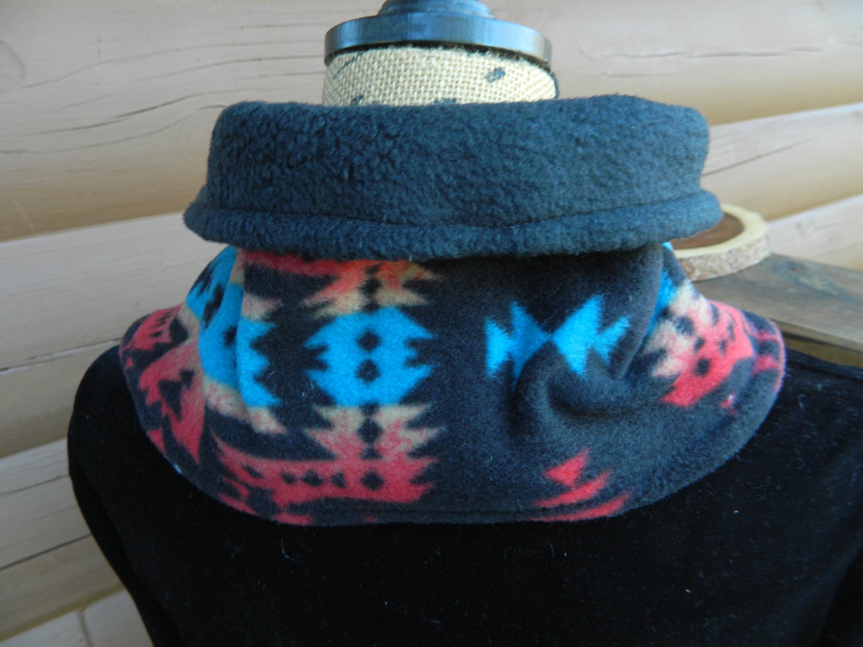 Aztec Design Fleece Neck Wrap, Reindeer Cowl, Fleece Cowl, Western Cowl ...