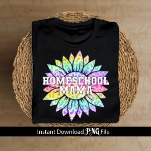 Homeschool Mama Png, Homeschool PNG, Digital Download, Leopard Sunflower, PNG