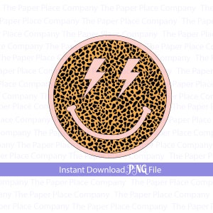 smiley face png, Png Designs, Png Files, leopard smile, smiley face, digital download, Png, Png designs for sublimation