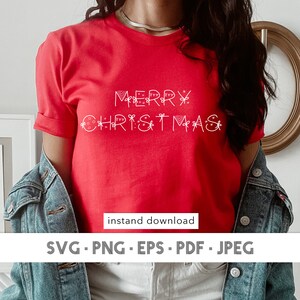 Merry Christmas SVG, Merry Christmas PNG, Christmas Clip Art, Christmas Cut Files, Cricut, Silhouette Cut File, Merry Christmas T-Shirt