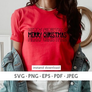 Merry Christmas SVG, Merry Christmas PNG, Christmas Clip Art, Christmas Cut Files, Cricut, Silhouette Cut File, Merry Christmas T-Shirt