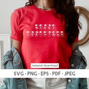 Merry Christmas SVG, Merry Christmas PNG, Christmas Clip Art, Christmas Cut Files, Cricut, Silhouette Cut File, Merry Christmas T-Shirt